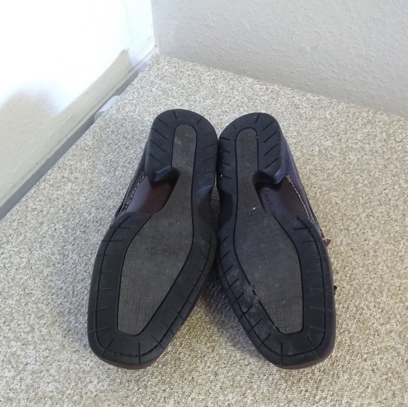 Cole Haan Brown & Navy Leather Tassel Loafers - Picture 3 of 6